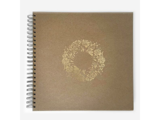ALBUM DO ZDOBIENIA 30, 5 CM X 30, 5 CM - KRAFT  ZE ZŁOTYM NADRUKIEM (40 KARTEK)