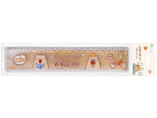 LINIJKA Z WOD I BROKATEM  20 CM - KAPIBARA - ZOTA [opakowanie=3szt]