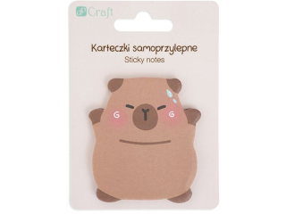 KARTECZKI SAMOPRZYLEPNE  6, 2 X 6 CM, 30 KARTEK - KAPIBARA  - HAPPY [opakowanie=3szt]