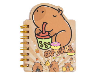 NOTESIK NA SPIRALCE  7.9 X 10.5 CM, 50 KARTEK - KAPIBARA - PRZEKSKI [opakowanie=3szt]