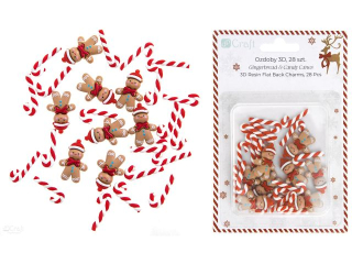 OZDOBY 3D 28 SZT. GINGERBREAD x CANDY CANES [opakowanie=6szt]