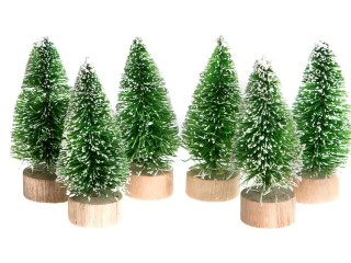 CHOINKI DEKORACYJNE 5 CM, 6 SZT. ZIELONE [opakowanie=6szt]