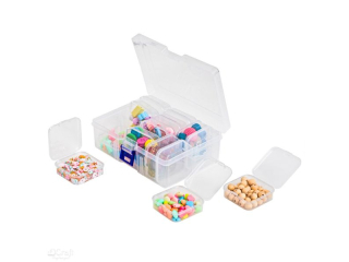 ORGANIZER + 14 PUDEEK DO PRZECHOWYWANIA 11, 7 X 16, 4 X 5, 8 CM [opakowanie=6szt]