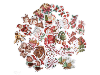 NAKLEJKI WINYLOWE - WITECZNE 4-6 CM, 46 SZT. - COZY CHRISTMAS [opakowanie=6szt]