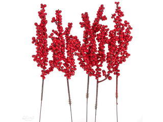 GAZKI Z CZERWONYMI OWOCAMI 22 CM, 5 SZT. [opakowanie=6szt]