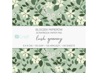 BLOCZEK PAPIER�W 8 X 8 CM, 100 KARTEK - LUSH GREENERY [opakowanie=6szt]