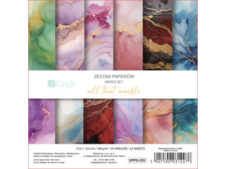 ZESTAW PAPIER�W 15,2 X 15,2, 24 KARTKI - ALL THAT MARBLE