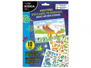 KREATYWNA WYKLEJANKA PO NUMERACH DINOZAURY KIDEA