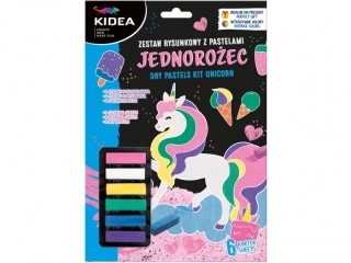 ZESTAW RYSUNKOWY Z PASTELAMI - JEDNORO�EC KIDEA