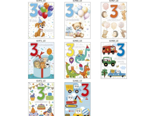 Laurka z cyframi na g�bkach exclusive B6GE 117x167 z kopert�POL-MAK urodziny 3 B6GE_URDZIE_755_U3 [opakowanie=10szt]