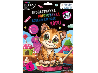 WYDRAPYWANKA Z KOLOROWANKĄ 2W1 (KOTKI) KIDEA