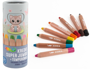 KREDKI SUPER JUMBO 8 KOLORW TEMPERWKA KIDEA