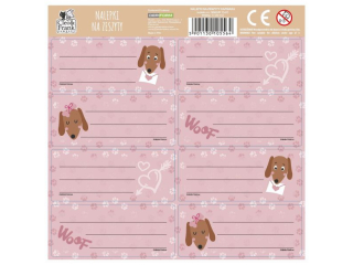 NALEPKI NA ZESZYTY CLEO I FRANK 46 (PIES) [opakowanie=25szt]