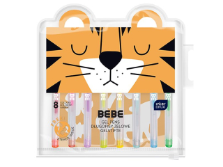 Zestaw d�ugopis�w �elowych 8 kol. z szablonem w etui TYGRYS BEBE Friends