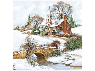 Serwetki POL-MAK GWIAZDKA Maki Lunch 33cm 20szt. Snowy Winter View SL_GW_027101  [opakowanie=12szt]