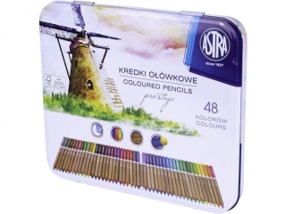 Kredki ołówkowe ASTRA Prestige z drewna cedrowego 48 kolorów