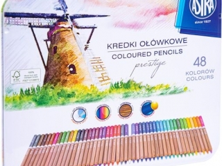 Kredki owkowe ASTRA Prestige z drewna cedrowego 48 kolorw