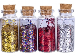 Brokat sypki 4x5g buteleczki szklane - Migotliwy karnawa