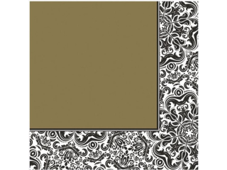 Serwetki POL-MAK Daisy Lunch 33cm 20szt. Ornament Frame Gold x Black SD_OG_027907 [opakowanie=24szt]