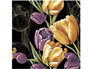 Serwetki POL-MAK Daisy Lunch 33cm 20szt. Majestic Tulips on Black SD_WI_009502 [opakowanie=24szt]