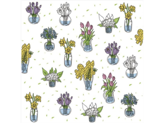 Serwetki POL-MAK Daisy Lunch 33cm 20szt. Spring Flowers Small Bouquets SD_WI_009901 [opakowanie=24szt]