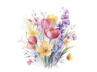 Serwetki POL-MAK Daisy Lunch 33cm 20szt. Optimistic Spring Garden SD_WI_010001 [opakowanie=24szt]