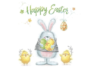 Serwetki POL-MAK Daisy Lunch 33cm 20szt. Joyful Easter Animals SD_WL_013301 [opakowanie=24szt]