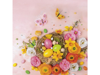 Serwetki POL-MAK Daisy Lunch 33cm 20szt. Easter Colourful Eggs with Candies SD_WL_013801 [opakowanie=24szt]