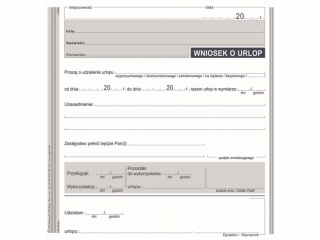 Druk-wniosek o udzielenie urlopu 513-4