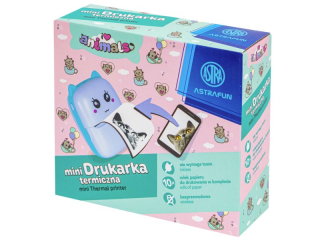 Drukarka termiczna ASTRAFUN ANIMALS - 1 szt. box + 10 rolek białego papieru do drukowania [opakowanie=4szt]