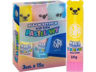Klej w sztyfcie Animals ASTRA Pastel Line PVP - 15 g � 3 szt.