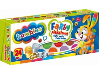 Farby plakatowe 24 kolorw MAJEWSKI Bambino 10ml