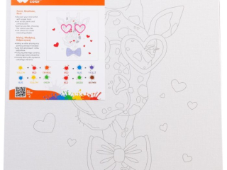 Podobrazie bawełniane 25x25, tablica malarska MDF z nadrukiem, Żyrafa, Happy Color