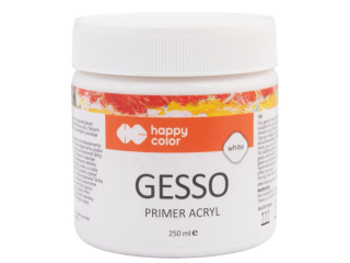 Gesso akrylowe do gruntowania podobrazi, białe, 250ml, Happy Color