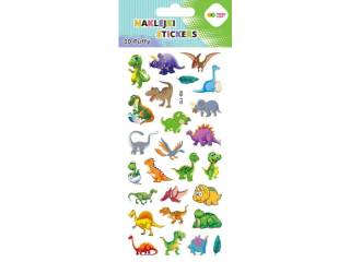 Naklejki 3D PUFFY-Funny Dino, 9.5 cm x 22 cm, Happy Color [opakowanie=5szt]
