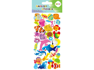 Naklejki 3D PUFFY-Colorful Fishes, 9.5 cm x 22 cm, Happy Color [opakowanie=5szt]