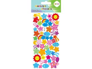 Naklejki 3D PUFFY-Sky Stars, 9.5 cm x 22 cm, Happy Color [opakowanie=5szt]