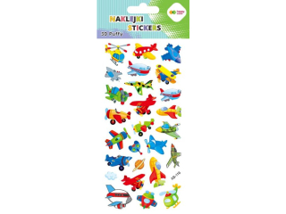 Naklejki 3D PUFFY-Funny Aircraft, 9.5 cm x 22 cm, Happy Color [opakowanie=5szt]