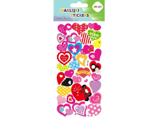 Naklejki 3D PUFFY-For You Hearts, 9.5 cm x 22 cm, Happy Color [opakowanie=5szt]