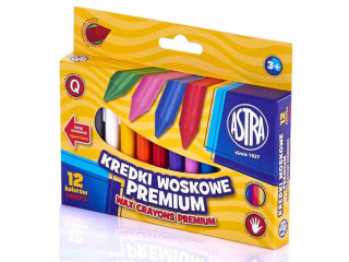 Kredki woskowe 12 kolorów PREMIUM