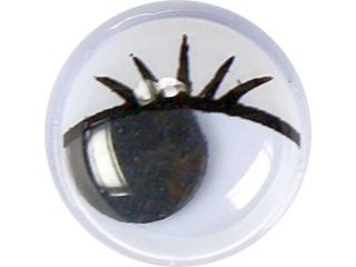 Oczy bez kleju czarne 10mm z rz�sami 100szt.