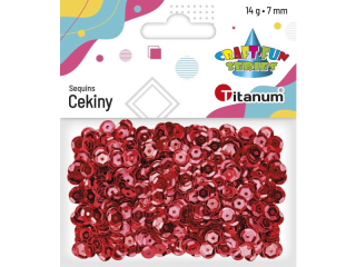 Cekiny okrge 7mm metaliczne czerwone 14g TITWAL