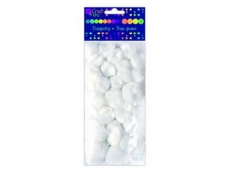 Pompony akrylowe DPCRAFT mix biae 24szt.