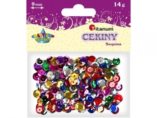 Cekiny okrągłe 9mm mix 14g