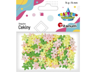 Cekiny kwiaty smukłe pastelowe 14mm mix kolorów 14g TITWLK