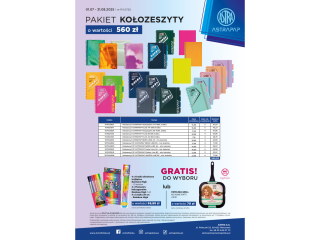 Pakiet P3 0725 ASTRA Kołozeszyty o wartości 560zł + GRATIS: towar lub patelnia