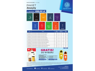 Pakiet P01 0326 ASTRA Zeszyty o warto�ci 498z� + GRATIS: towar lub pojemniki