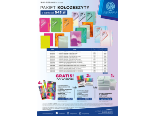 Pakiet P02 0326 ASTRA Ko�ozeszyty o warto�ci 543z� + GRATIS: towar lub pojemniki