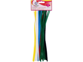 Druciki kreatywne kolory podstawowe  9x300mm, mix 6 kolorw, 48 sztuk