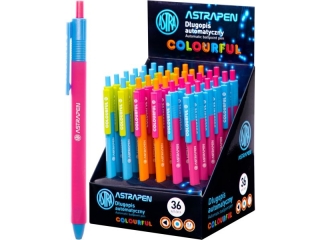 Długopis automatyczny ASTRAPEN trójkątny Colorful 0.6 mm display